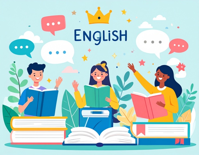 英語を学ぶ人のアニメ調イラスト